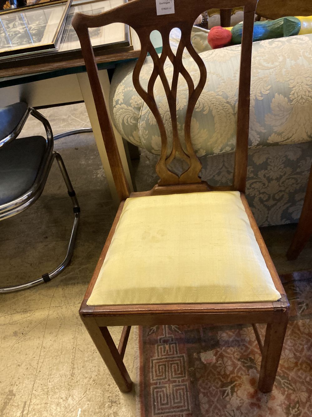 A Chippendale style dining chair and three other dining chairs (4)